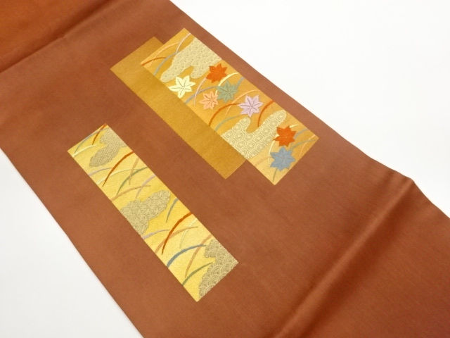 JAPANESE KIMONO / AUTUMN LEAVES / GRASS / CLOUD PATTERNS WOVEN STRIPS 